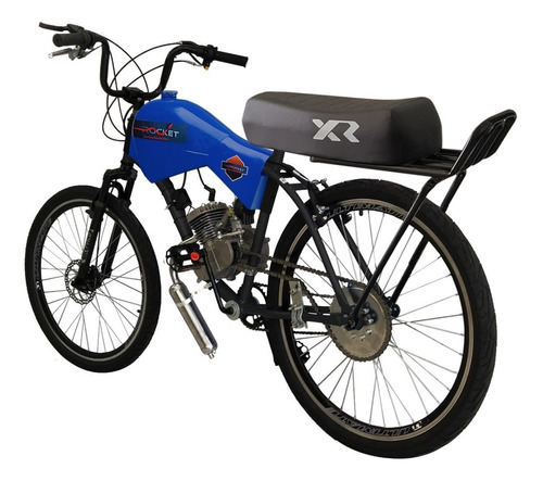 Bicicleta Motorizada 80cc Coroa 52 Fr/susp Bancoxr Carenada Cor Azul Safira Tamanho Do Quadro 19