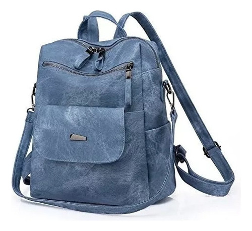 Mochila De Cuero Para Mujer, Elegante Mochila, Homb Bolso De