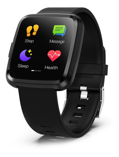 Imagen 11 de 12 de Smartwatch Tedge H1104A 1.3" caja negra, malla negra de plástico y bisel de aleación de zinc H1104A
