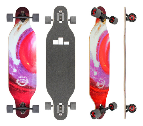 Patineta Longboard Skateboard Trucks Con Lija 7 Capas Tabla