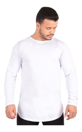Imagem 3 de 4 de Kit 3 Camisas Blusas Camiseta Manga Longa Blusa De Frio Long