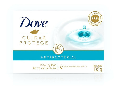 Jabón En Barra Dove Anti Bacterial Cuida Y Protege 135g