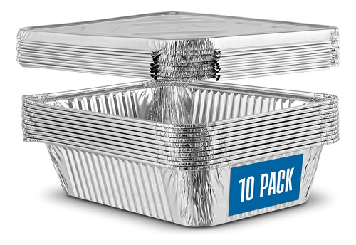 Plasticpro Paquete De 10 Cacerolas De Aluminio De 6,5'' X...