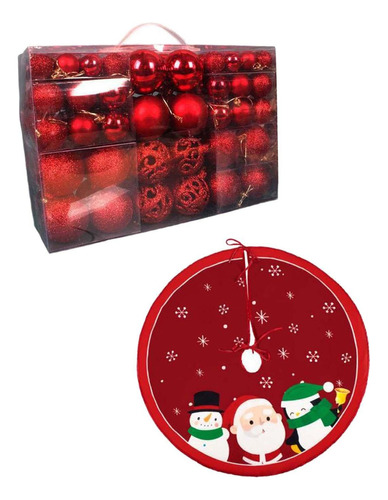 100 × Bola De Natal, Saia De Árvore De Natal, Pingentes, Bau