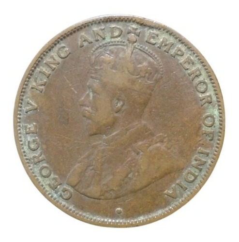 Hong Kong 1 Cent 1919 Rey Jorge V  Rt2#5