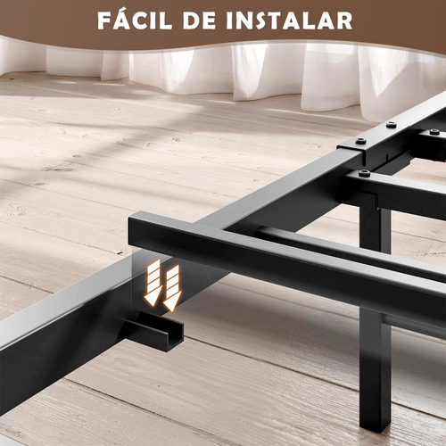 Base Cama Individual Con Cabecera Y Almacenamiento Usb