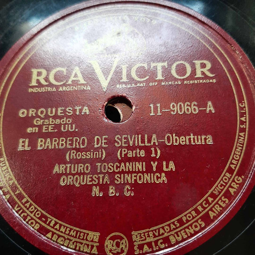 Pasta Arturo Toscanini Orq Sinfon Nbc Rca Victor Tc16