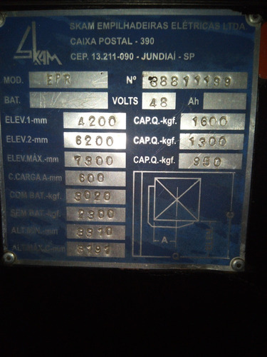 Empilhadeira Eletrica Retratil Skan 7,5 Metros Mts