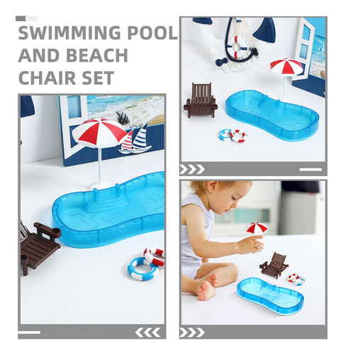 2 Juegos De Piscina En Miniatura Con Forma De Casa De Muñeca