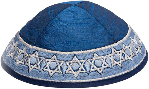 Kippah Emanuel Bordada Azul