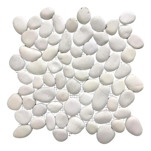 Seixo Telado Branco Revestimento Pedra Seixo Premium 30x30cm