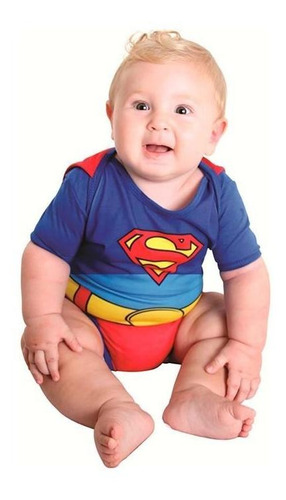 Fantasia Superman Super Homem Bebe Capa Original 3/12 Meses