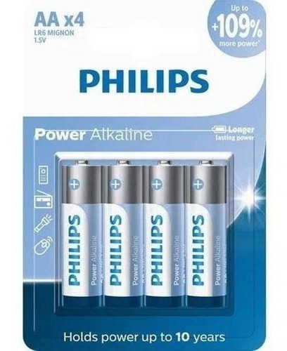 Pilha Aa Alcalina Philips Power Pack C/4 Pilhas Original