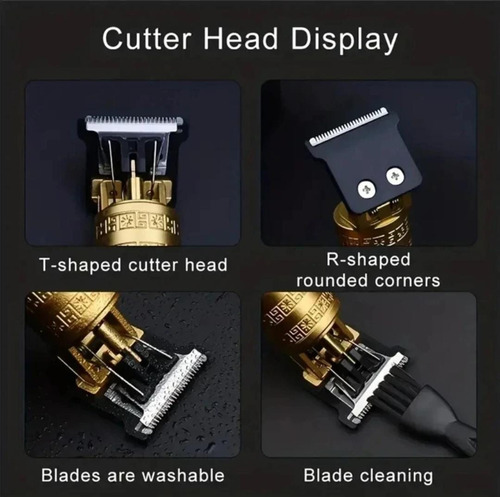 Máquina De Cortar Cabelo Fazer Barba Acabamento Dragão Cor Dourado 110v/220v