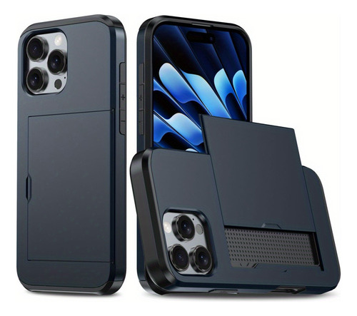 Funda Protectora A Prueba De Golpes Con Tarjetero Para Iphon