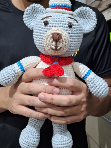 Ursinho Marinheiro Em Amigurumi  Tamanho 33 Cm.