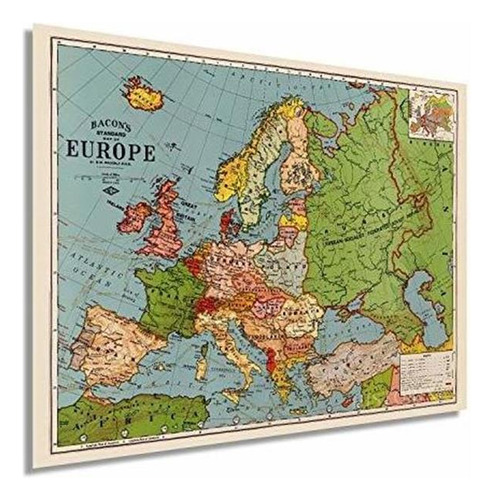 Historix Vintage 1925 Mapa De Europa - 18 X 24 Pulgadas Vint