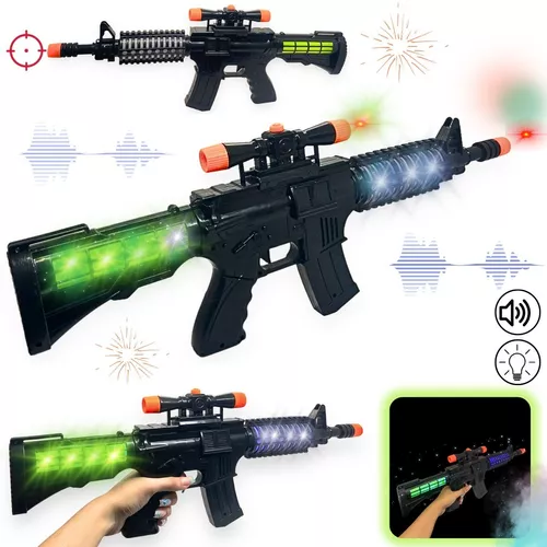 Metralhadora Arma De Brinquedo Mira à Laser Com Som E Luz