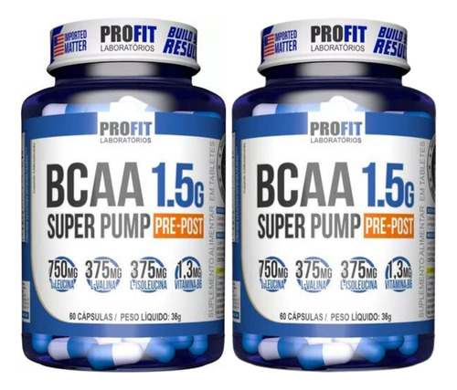 2x Suplemento Bcaa 1.5g Super Pump 60 Caps