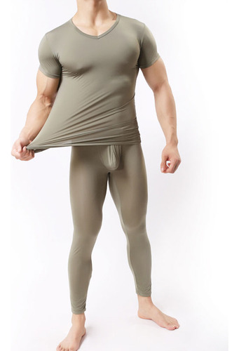 Conjunto De Camisetas De Seda Transparente Para Hombre, Con