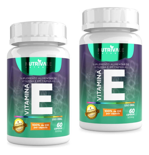 Kit 2x Vitamina E (tocoferol) 60 Cápsulas - Nutrivale