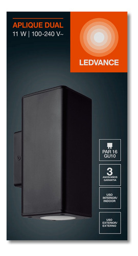 Pack X 4 Apl Pared Bidirecc Ledvance Cuadrado Gu10 Ip54
