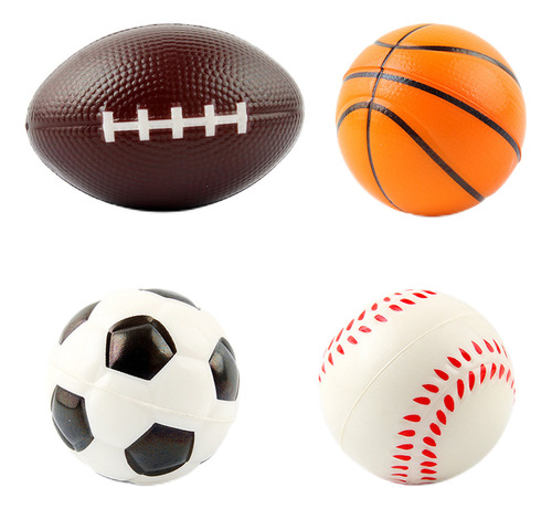 Pelota Deportiva De Espuma En Miniatura, 4 Piezas