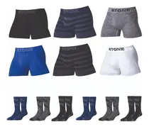 Comprar Boxer X12 Stone Surtido + 12 Pares De Medias Termicas Stone