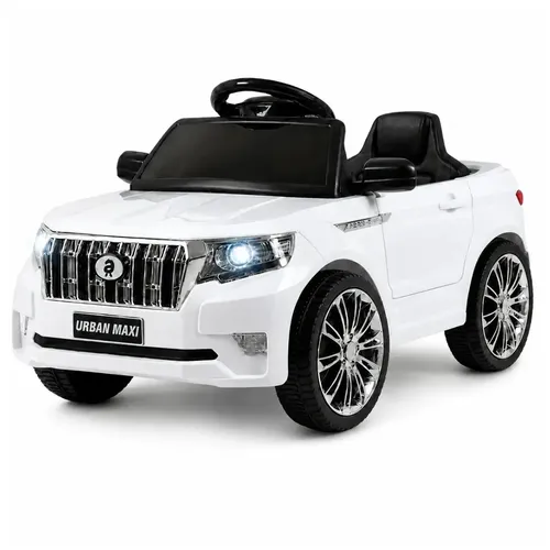 Carro Elétrico Infantil Controle Remoto Bateria 6v Marcha Frente/Ré Bluetooth Som Luz Urban Maxi Toys - BRANCO