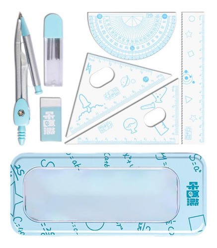 Kit De Geometria Matemática De 7 Peças Kit De Bússola