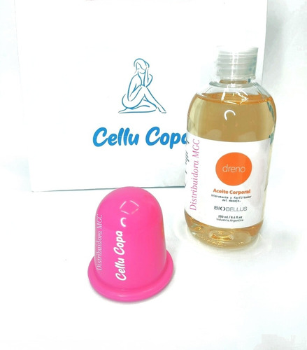 Kit Para Masajes Anticelulitis Ventosa Silicona + Aceite 