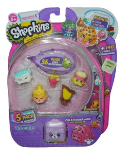 Shopkins Serie 5 Blister X 5 + Dije Mochila Pulsera Frutilla