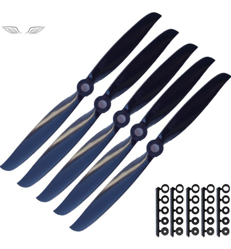 2 Hélices Mhs 6/4 Aeromodelo Elétrico Motor 2200kv Asa Zagi Cor Preto MHS Fly