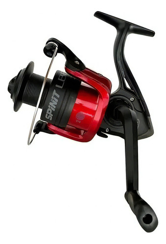 Reel Frontal Spinit Lbr 202 Pesca Variada Spinning Color Negro con Rojo Lado de la manija Derecho/Izquierdo