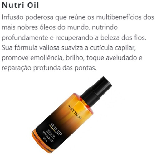 Kit Shampoo Mascara Final Óleo Absolute Aneethun Lançamento