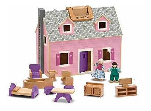 Casa De Muñecas De Madera Fold And Go De Melissa & Doug Con 