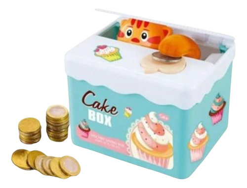 Alcancia Con Diseño Cake Box Gato Roba Moneda