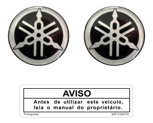 Kit Adesivo Logo Compatível Com Yamaha Fazer + Etiqueta  005 Cor ADESIVO EMBLEMA GRÁFICO FAZER