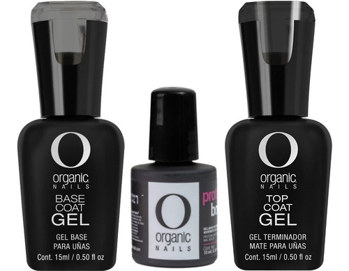 Base + Top Coat Gel + Protein Bond De Organic Nails