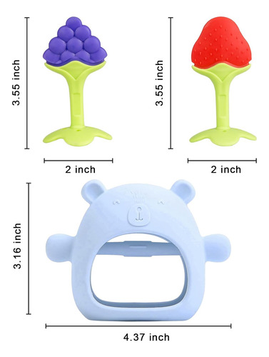 Juguetes De Dentición Para Bebés, Juego De 3 Mordedores Para
