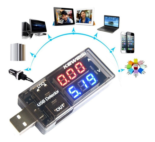 Tester Usb Medidor Voltimetro Amperimetro Detector Carga Usb