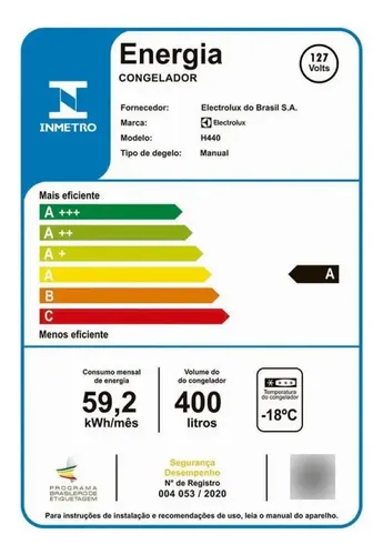 冷凍F30 H40 Freezer Horizontal 400 Litros H440 Electrolux | MercadoLivre