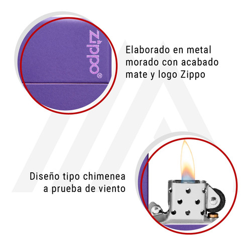 Imagen 5 de 10 de Encendedor Zippo Lighter Classic Purple Matte Zippo Logo