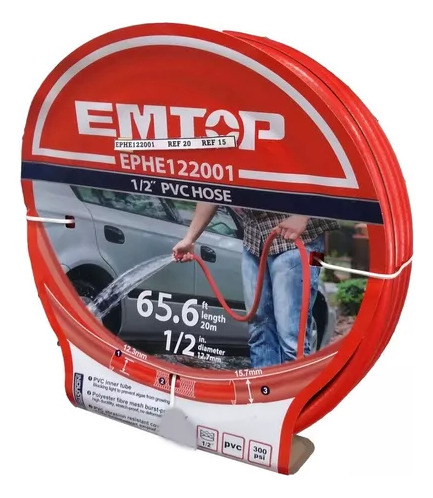 Manguera De 20m 1/2 De Diámetro Pvc Hose Emtop