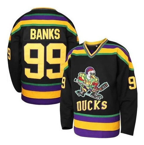 Adam Banks #99 De Mighty Ducks Camiseta De Hockey 01