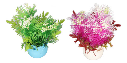 Plantas De Aquário Falsas, 2 Peças De Resina Artificial De F