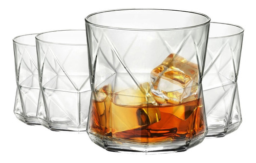Juego De 6 Vasos De Vidrio Modernos Bormioli Cassiopea 410ml