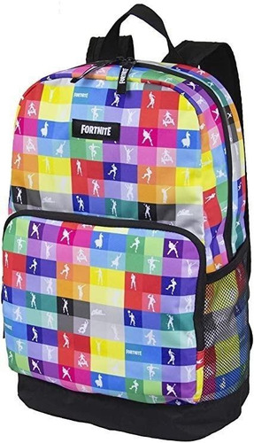 Bolso Mochila De Fortnite Grande Niños Adulto Urbana Escolar Color Azul Claro/colores