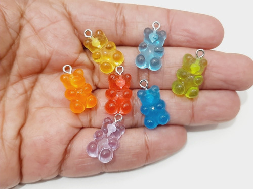 Pingente Ursinho Bear Colorido C/ 20 Unidades Para Pulseiras