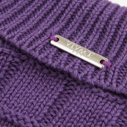Suéter De Tricô Gola V Transpassada E Mangas Longas Roxo Tam